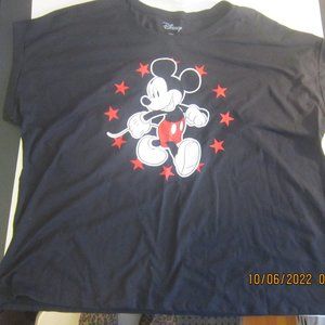 Disney Collection Black Shirt W/Mickey Mouse Picture Size 3X